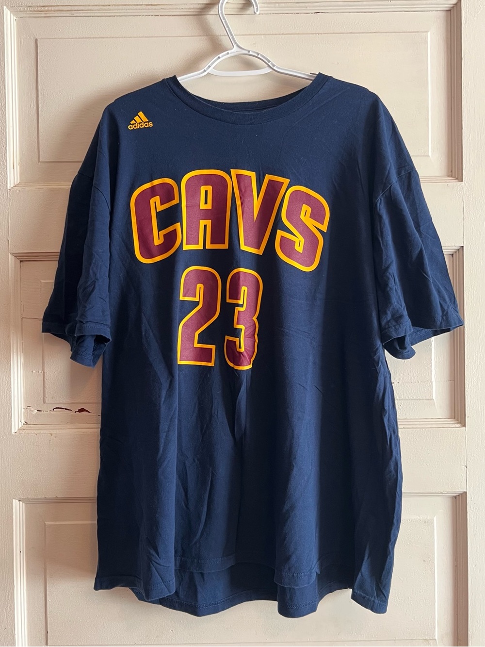 adidas Navy Cleveland Cavaliers CAVS 23 Tee with Maroon and Gold Accents